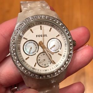 Fossil Stella watch with pearlized bracelet